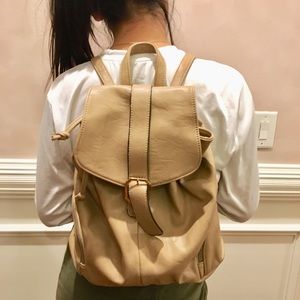 💛 Beige Leather Backpack💛